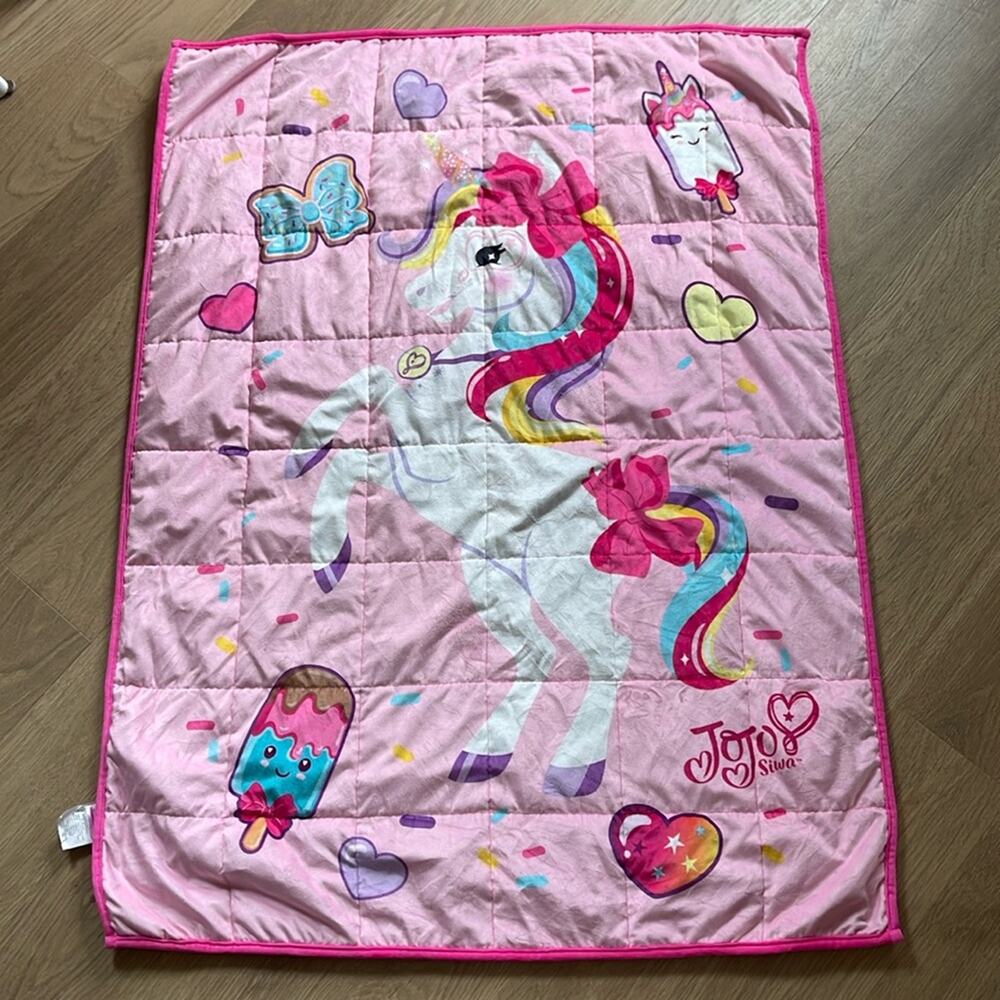 NICKELODEON Jojo Siwa Pink Unicorn Weighted Blanet